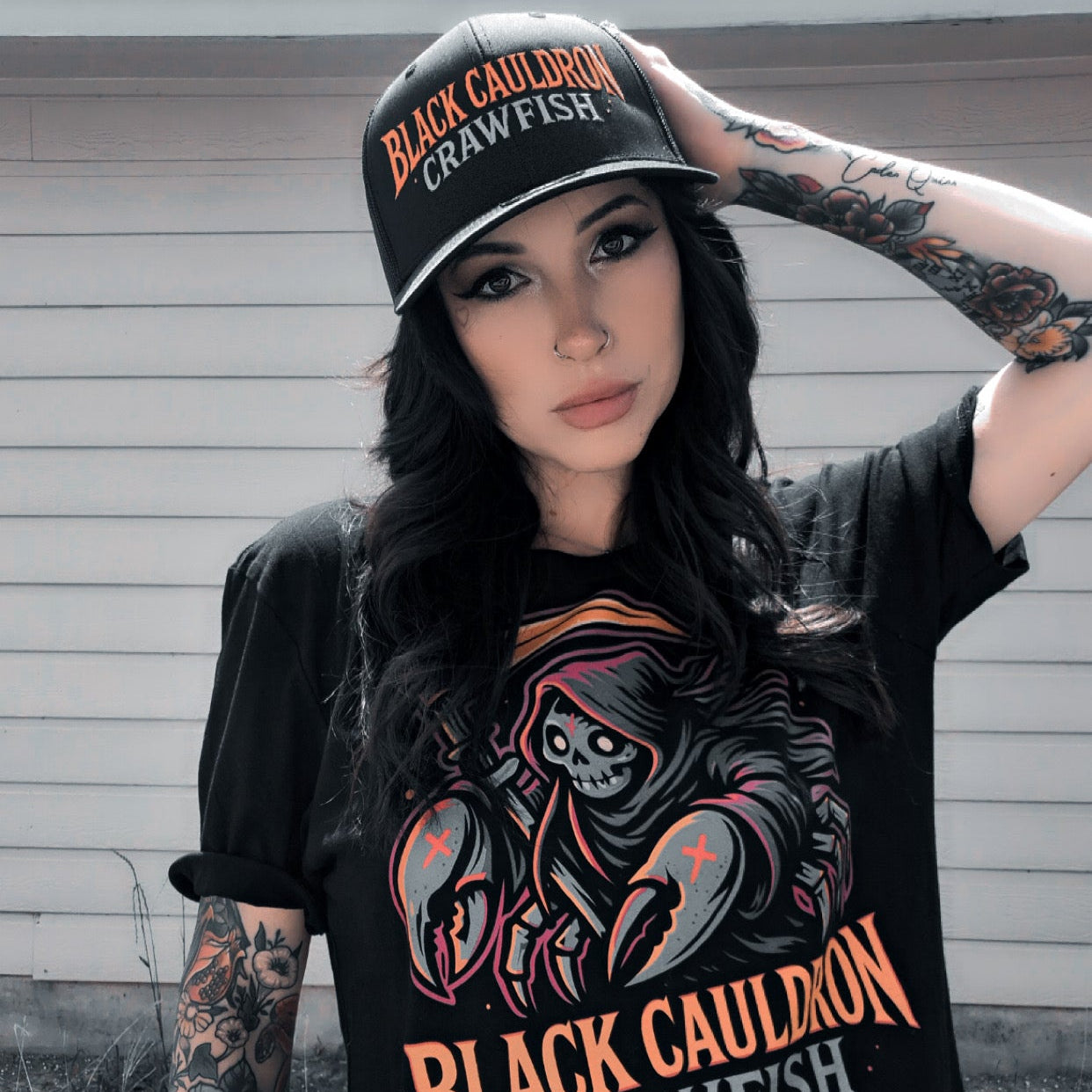 Black Cauldron Crawfish Trucker Cap - Coffin Crue