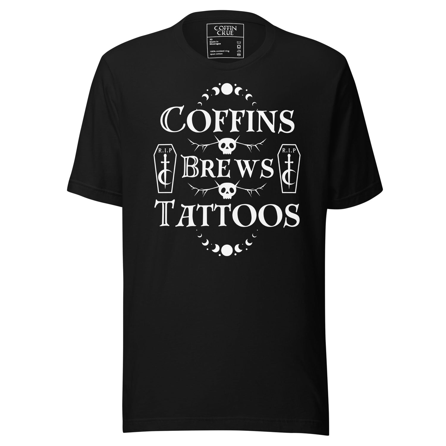 Coffins Brews Tattoos Unisex T-Shirt - Coffin Crue